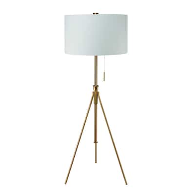 Mid-Century Adjustable Tripod Matte Gold 58"-72" Floor Lamp