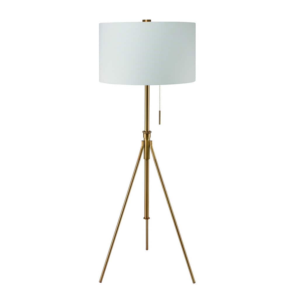 Mid-Century Adjustable Tripod Matte Gold 58"-72" Floor Lamp