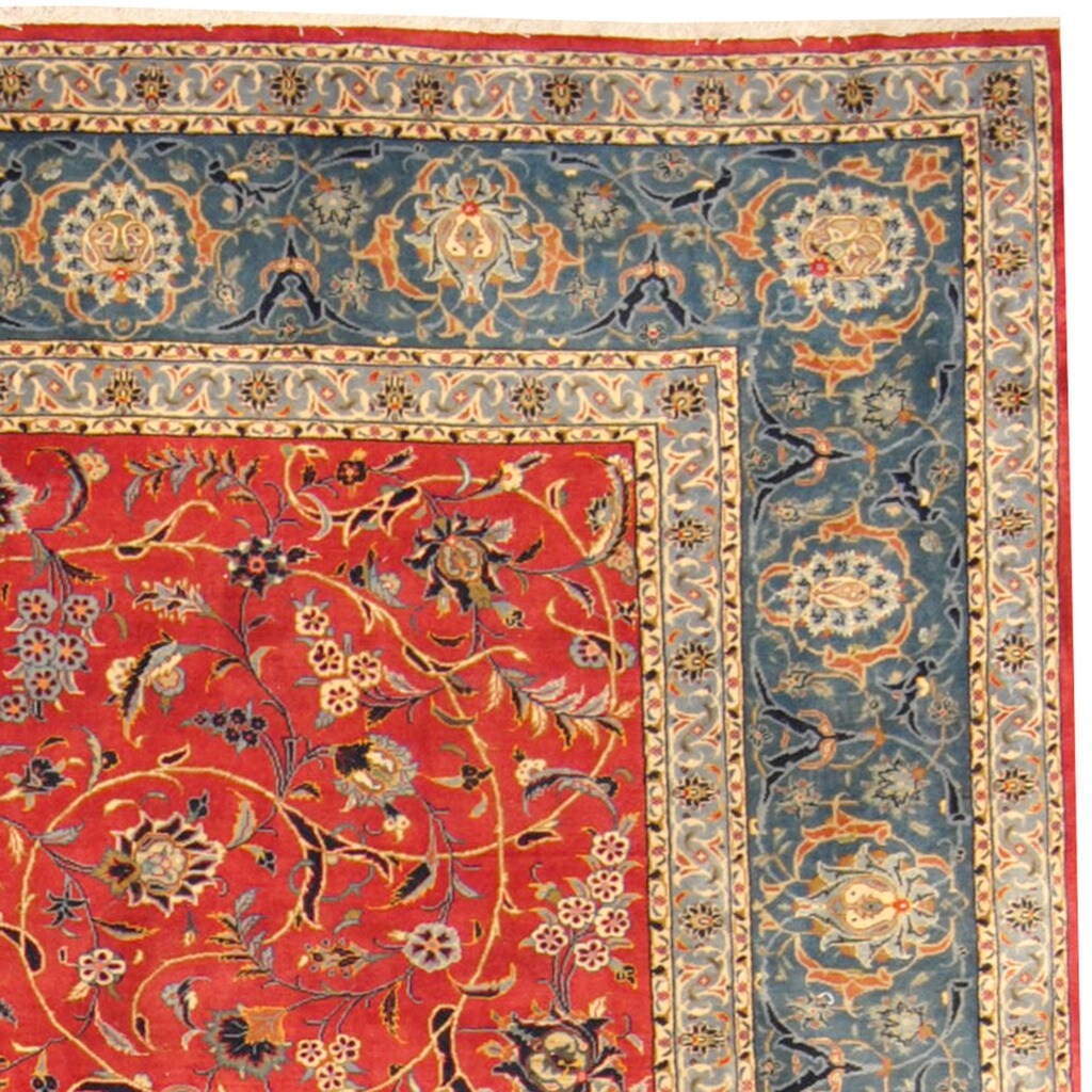 Persian Isfahan Rug ~1960, Floral Design