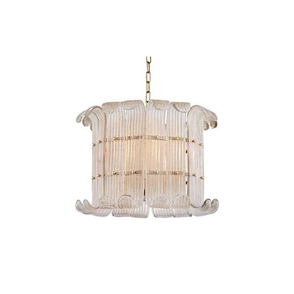 slide 1 of 1, Hudson Valley Brasher Aged Brass Chandelier