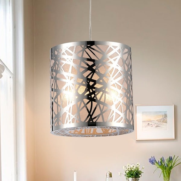 slide 2 of 3, Janna Chrome Finish Metal 1-light Pendant