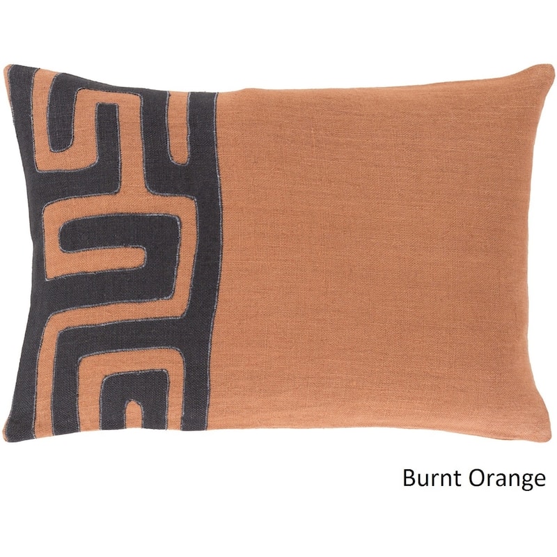 Decorative Alai Poly or Feather Down Filled Throw Pillow (13 x 19) - Down - Orange