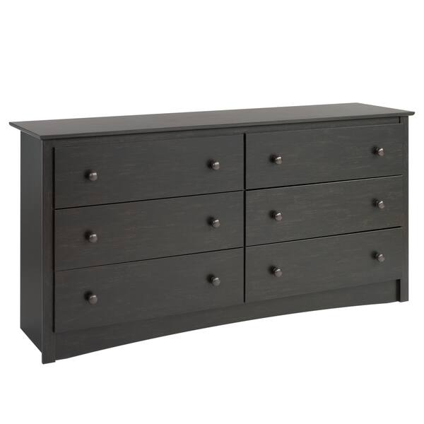 Copper Grove Periyar Black Washed 6 Drawer Chest On Copper Grove Periyar Black Washed
