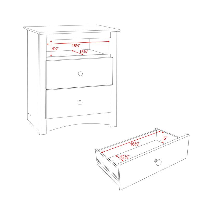 Copper Grove Parkhill Washed Black 2-drawer Nightstand