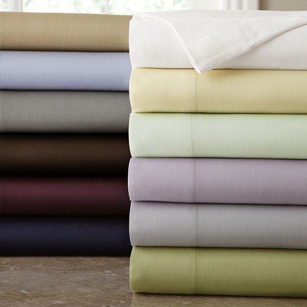 Amrapur Overseas 200 Thread Count Cotton 4-Piece Solid Sheet Set