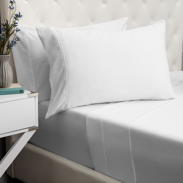 Hemstitch 400 Thread Count Solid Cotton Sheet Set By Andrew Charles