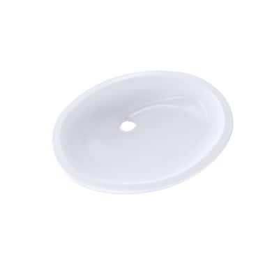 Toto Dantesca Oval Undermount Bathroom Sink with CeFiONtect, Cotton White (LT597G#01)