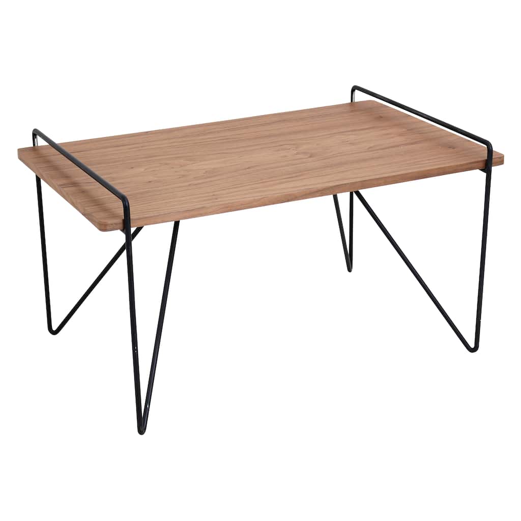 Loft Mid Century Modern Walnut Wood Coffee Table