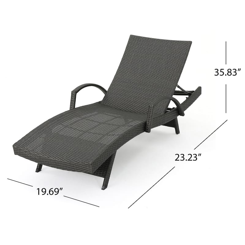 Toscana Outdoor Wicker Armed Cushioned Chaise Lounge by Christopher Knight Home