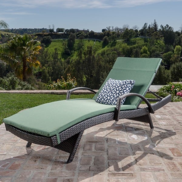 Shop Toscana Outdoor Wicker Armed Chaise Lounge Chair With Cushion