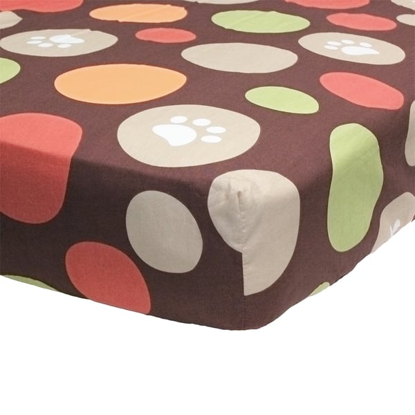 slide 1 of 1, Belle Dino World Fitted Crib Sheet