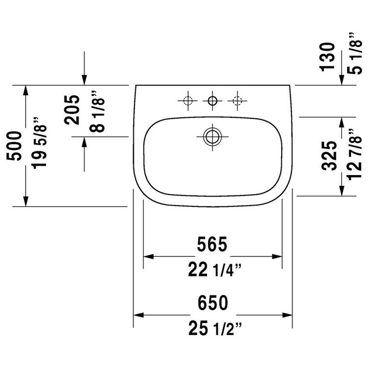 Duravit D-Code Washbasin, White (23106500002)