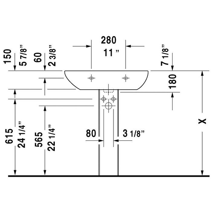 Duravit D-Code Washbasin, White (23106500002)