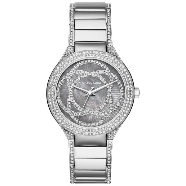 Shop Michael Kors Women's Kerry Grey Mother Of Pearl Dial Stainless ...