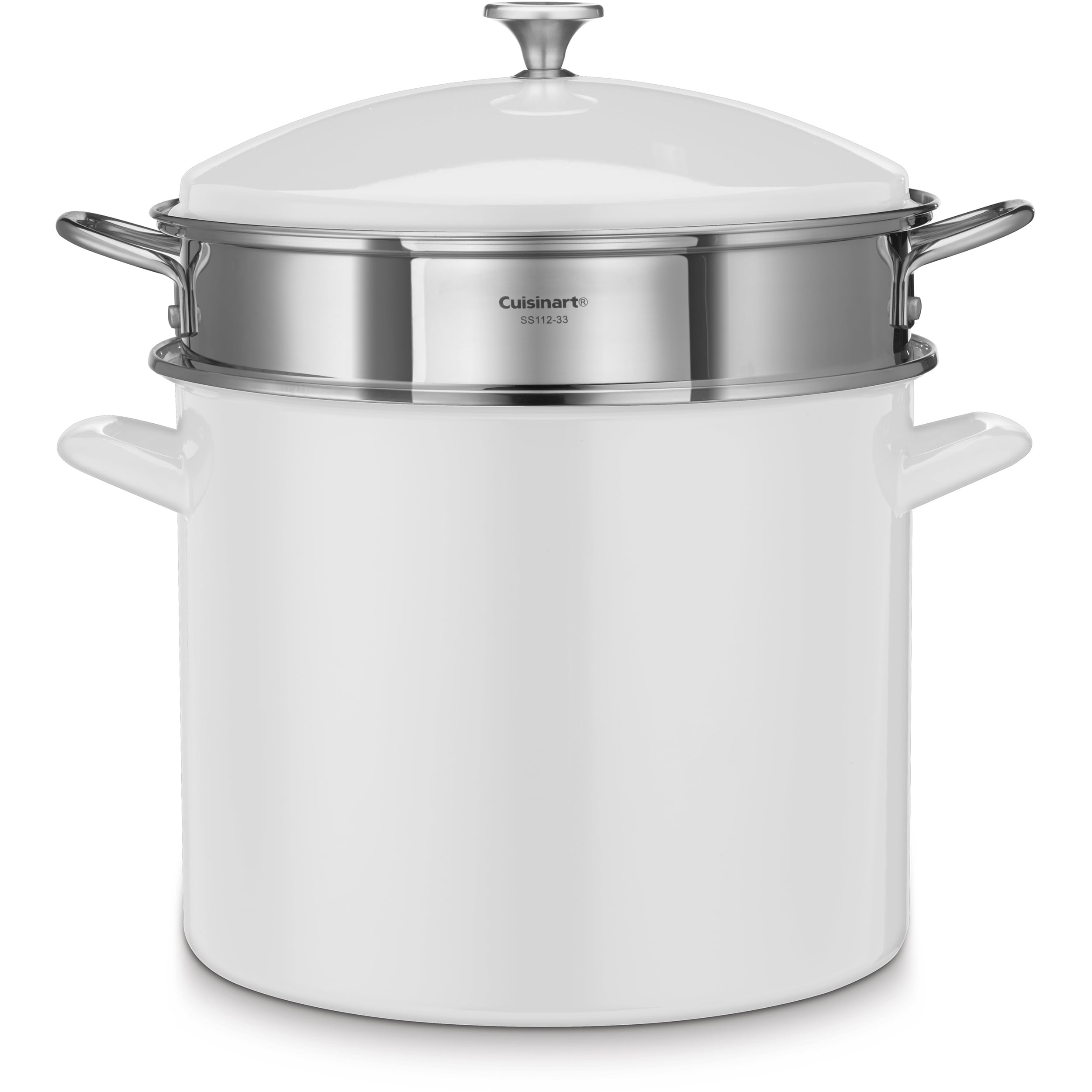 Chef's Classic Enamel on Steel Stockpot with Cover (12 Qt. - White), Cuisinart