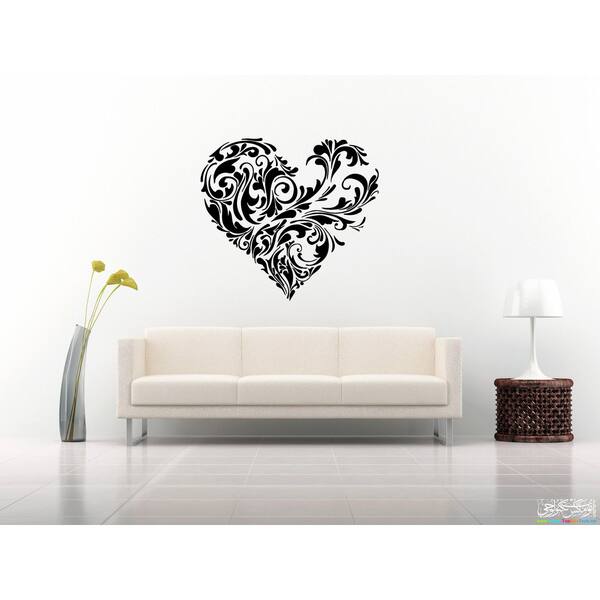 Template Flower Heart Wall Art Sticker Decal - Bed Bath & Beyond - 11523658