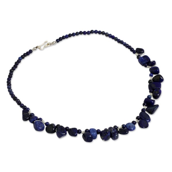 Blue Lapis Lazuli Necklace 12mm Lapis Beads Hand Knotted Various Lengths 12 mm