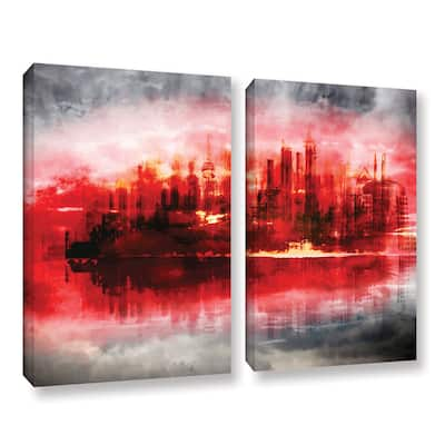 ArtWall Niel Hemsley's 'Industrial IV' 2-piece Gallery Wrapped Canvas Set