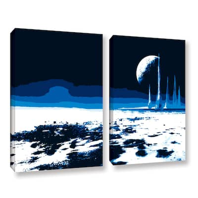 ArtWall Niel Hemsley's 'Moon Sea' 2-piece Gallery Wrapped Canvas Set