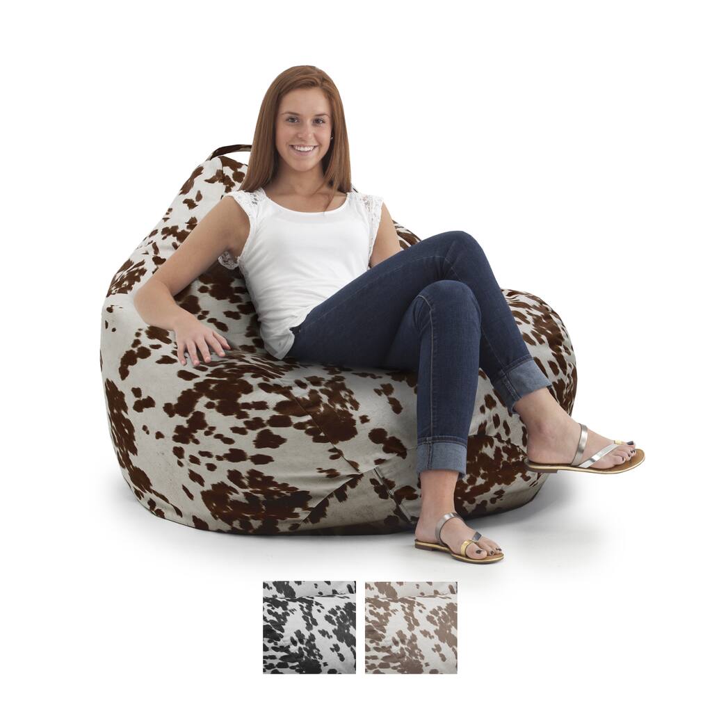 BeanSack Big Joe Cow Print Teardrop Bean Bag Chair