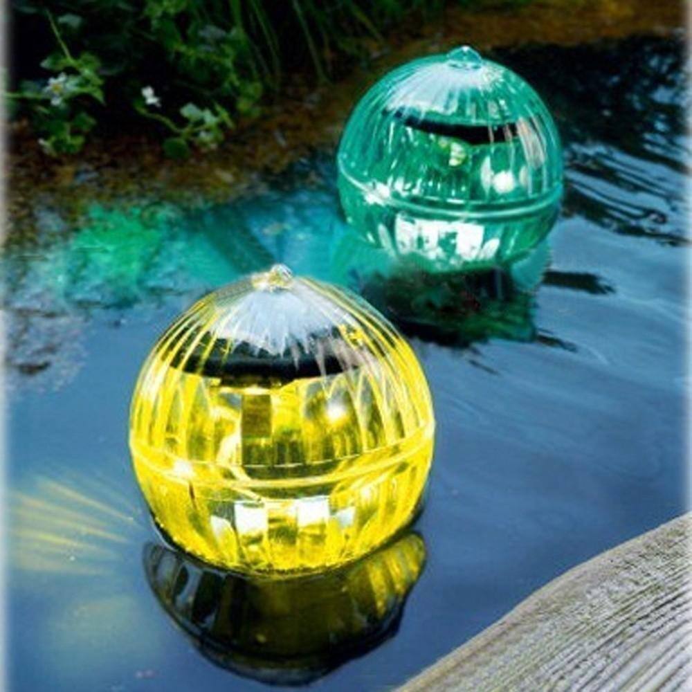 Solar LED Floating or Walkway Lights with Stakes (Set of 2)