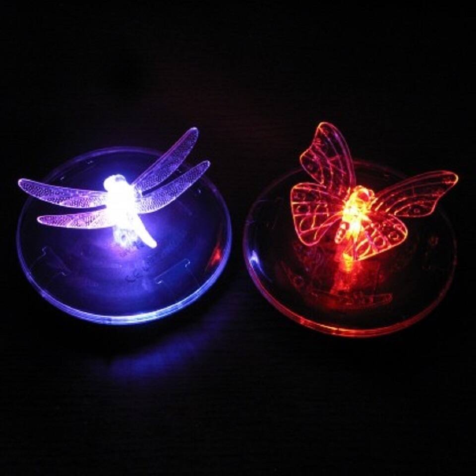 Floating Solar LED Dragonfly or Butterfly Lights
