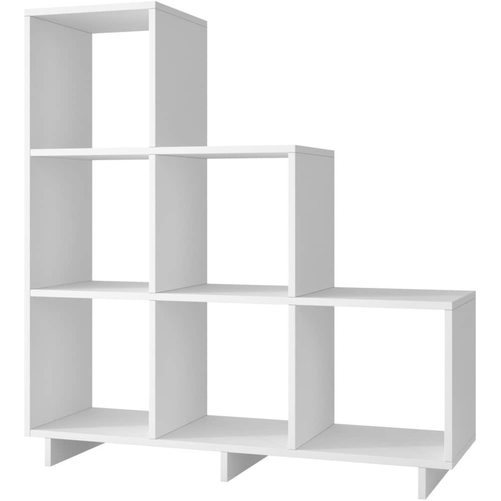 Accentuations by Manhattan Comfort Sophisticated Cascavel Stair Cubby with 6 Cube Shelves