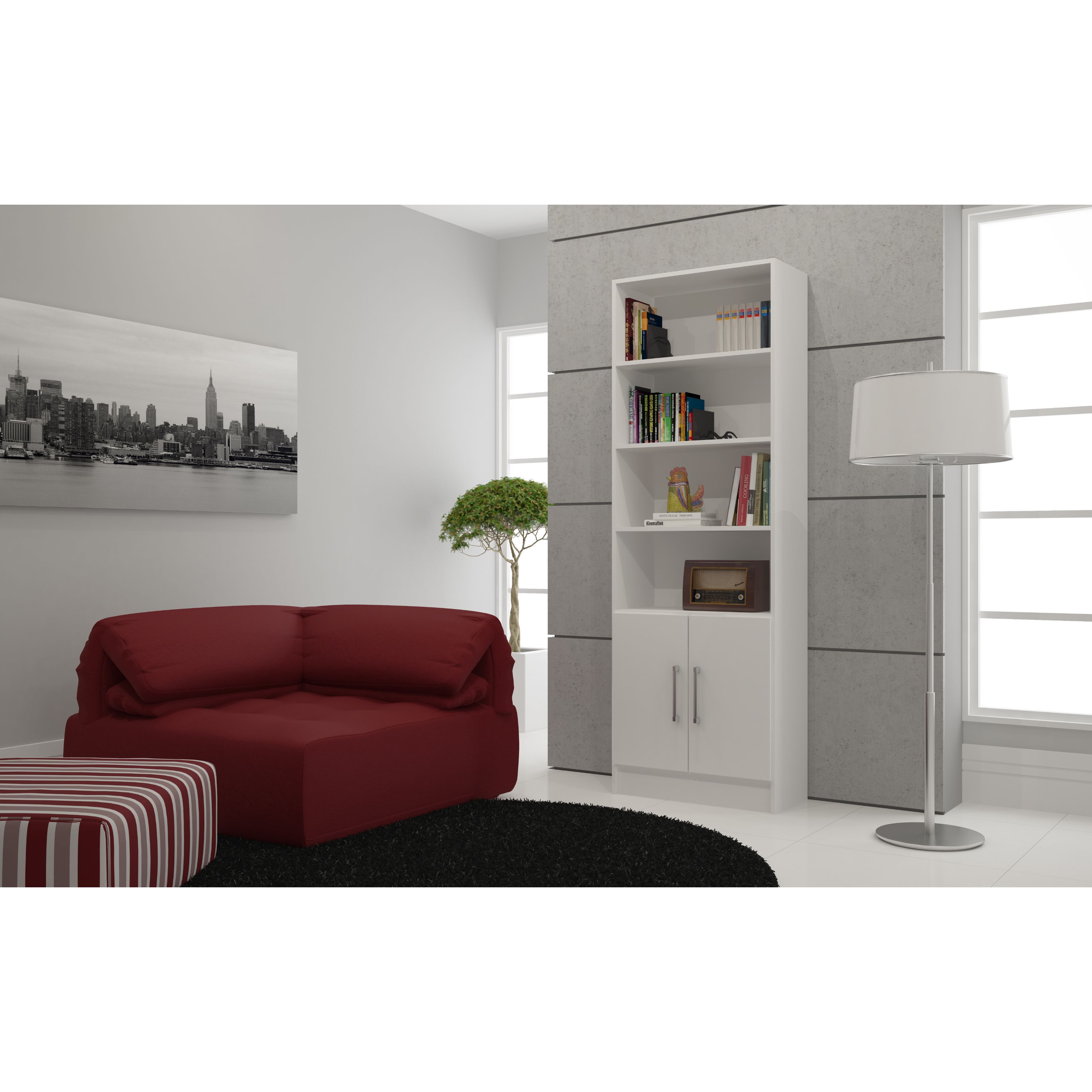 Accentuations by Manhattan Comfort Practical Catarina Cabinet with 6 Shelves Accentuations by Manhattan Comfort Practical Catarina Cabinet with 6 Shelves