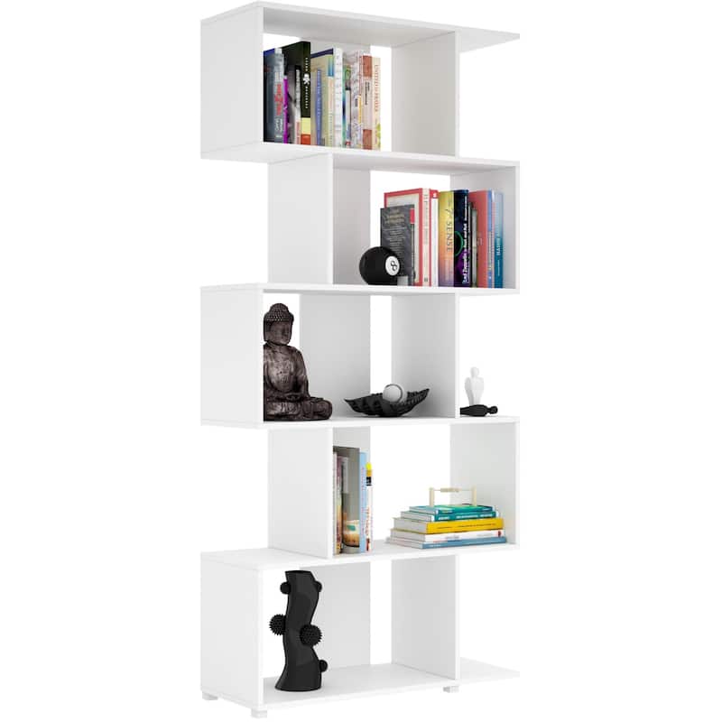 Manhattan Comfort Charming Petrolina 5-shelf Z-Shelf