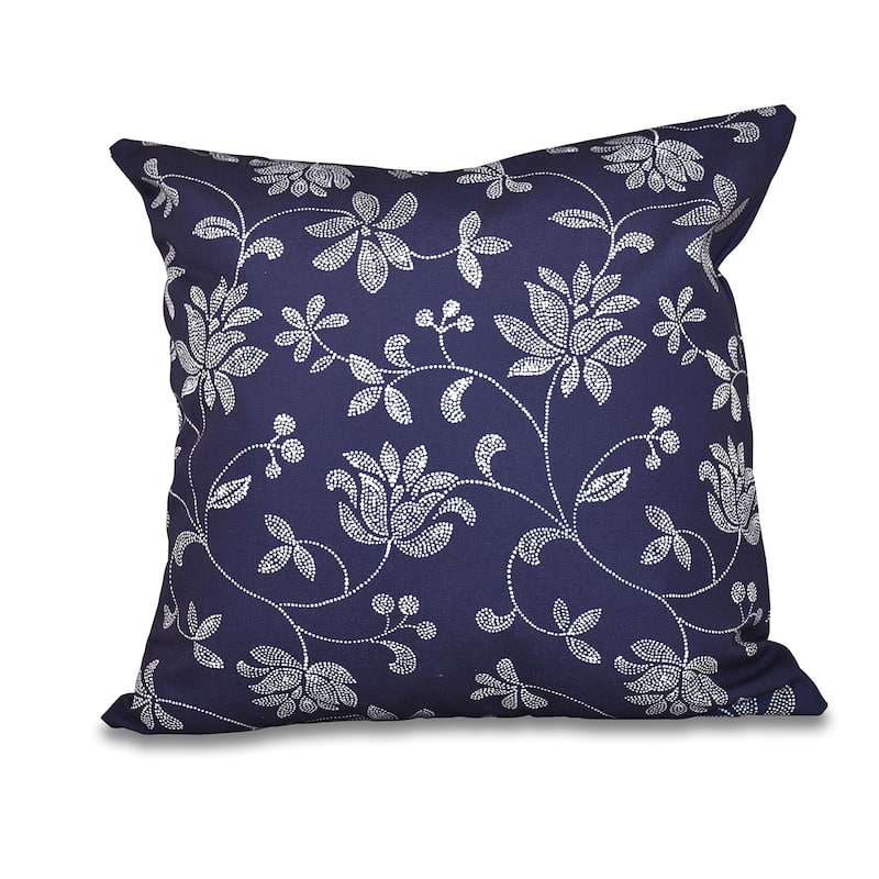 Traditional Floral Print 18-inch Throw Pillow