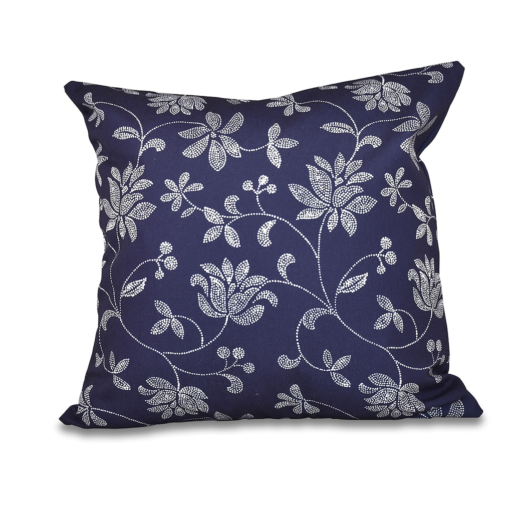 Traditional Floral Print 18-inch Throw Pillow