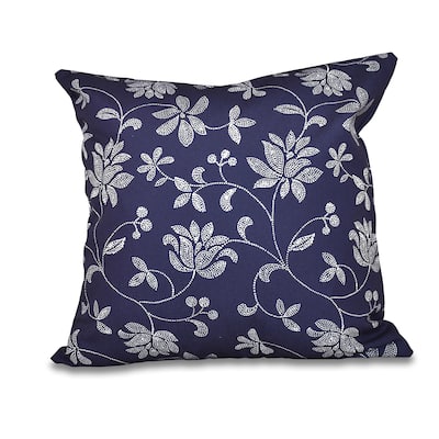 Traditional Floral Print 18-inch Throw Pillow