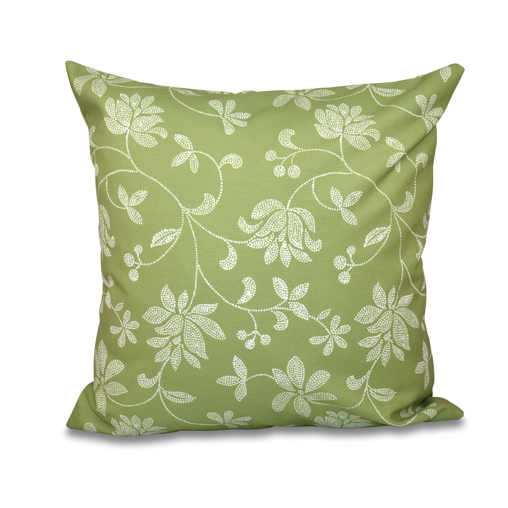 Traditional Floral Print 18-inch Throw Pillow