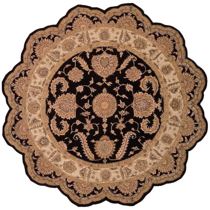 Nourison Heritage Hall Area Rug - 6' Round - Black/Multi - Round