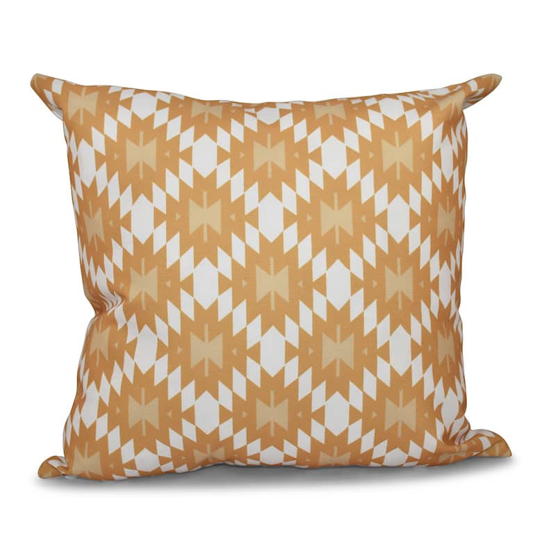 Jodhpur Kilim Geometric Print 18-inch Throw Pillow - Yellow