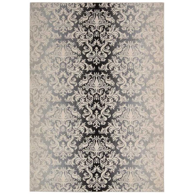 Nourison Riviera RI06 Wool Area Rug - 3' 6" x 5' 6" - Black - Runner/Rectangle