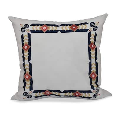 Jodhpur Border Geometric Print 16-inch Throw Pillow