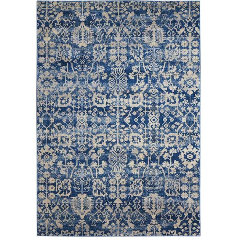 Nourison Somerset Tribal Patterned Area Rug - 3'6" x 5'6" - Blue - Runner/Rectangle
