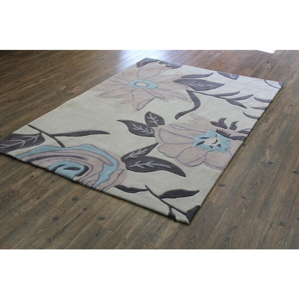 Shop Beige Grey Blue Color Area Rug 5' x 7' Free Shipping Today