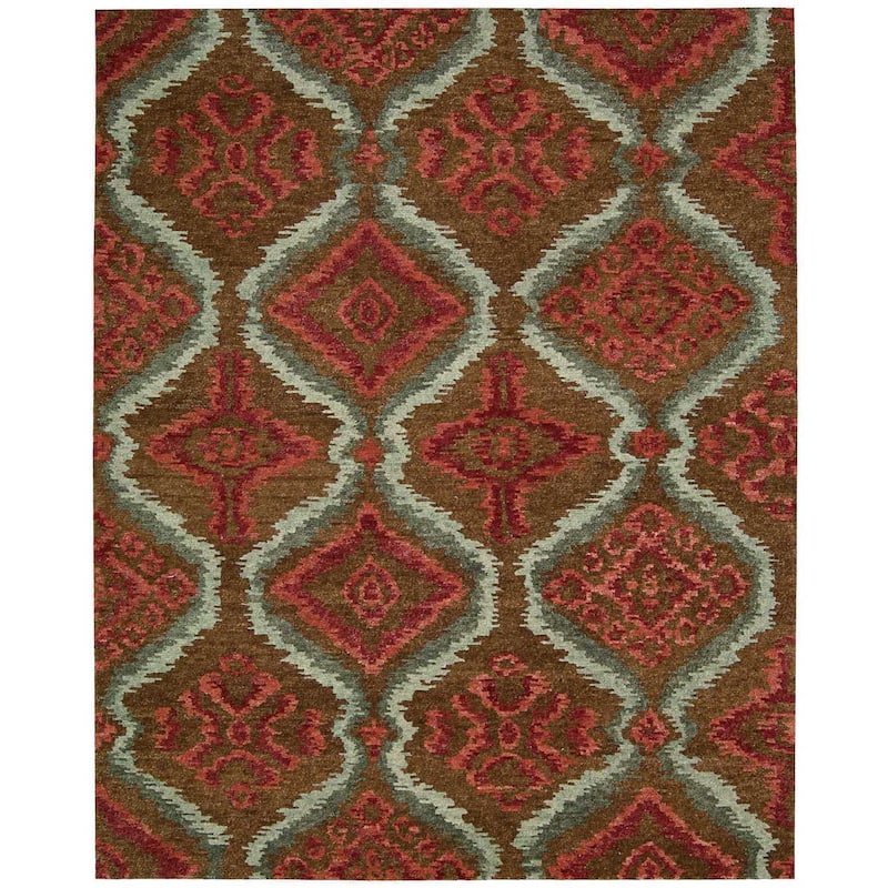 Nourison Tahoe Modern MTA06 Area Rug - 3'9" x 5'9" - Brown/Red - Runner/Rectangle