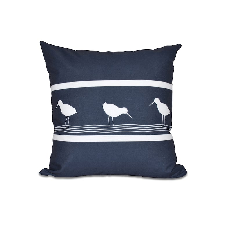Birdwalk Animal Print 18-inch Throw Pillow - Navy