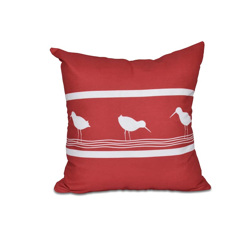 Birdwalk Animal Print 18-inch Throw Pillow - Red