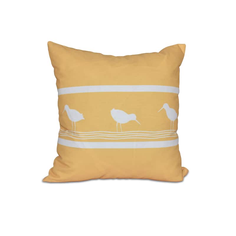 Birdwalk Animal Print 18-inch Throw Pillow - Yellow