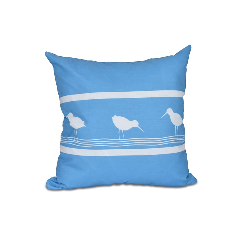 Birdwalk Animal Print 18-inch Throw Pillow - Blue