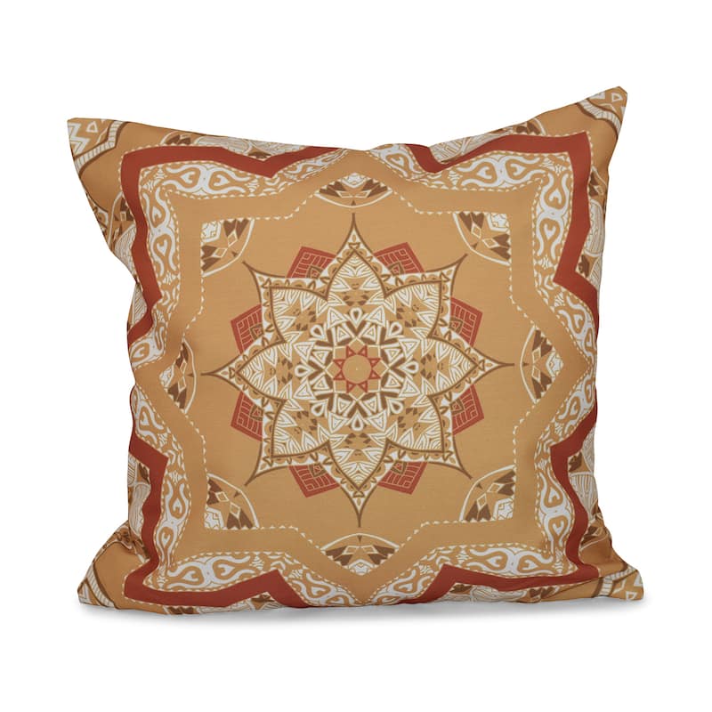 Shawl Geometric Print 16-inch Throw Pillow - Yellow