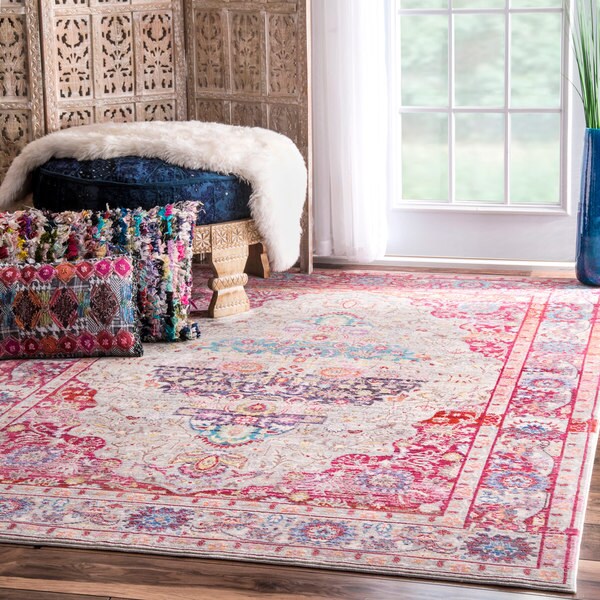 nuLOOM Vintage Floral Medallion Multi Rug (7'10 x 10'10 ...