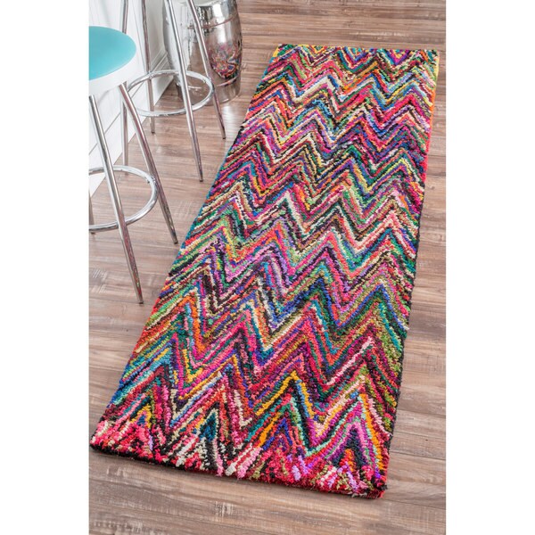 nuLOOM Casual Handmade Chevron Cotton Multi Runner Rug