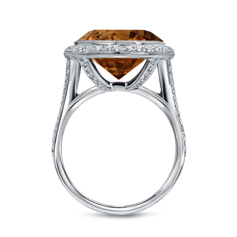 Auriya 14k Gold 7 3/4ctw Fancy Natural Cognac Brown Diamond Engagement Ring