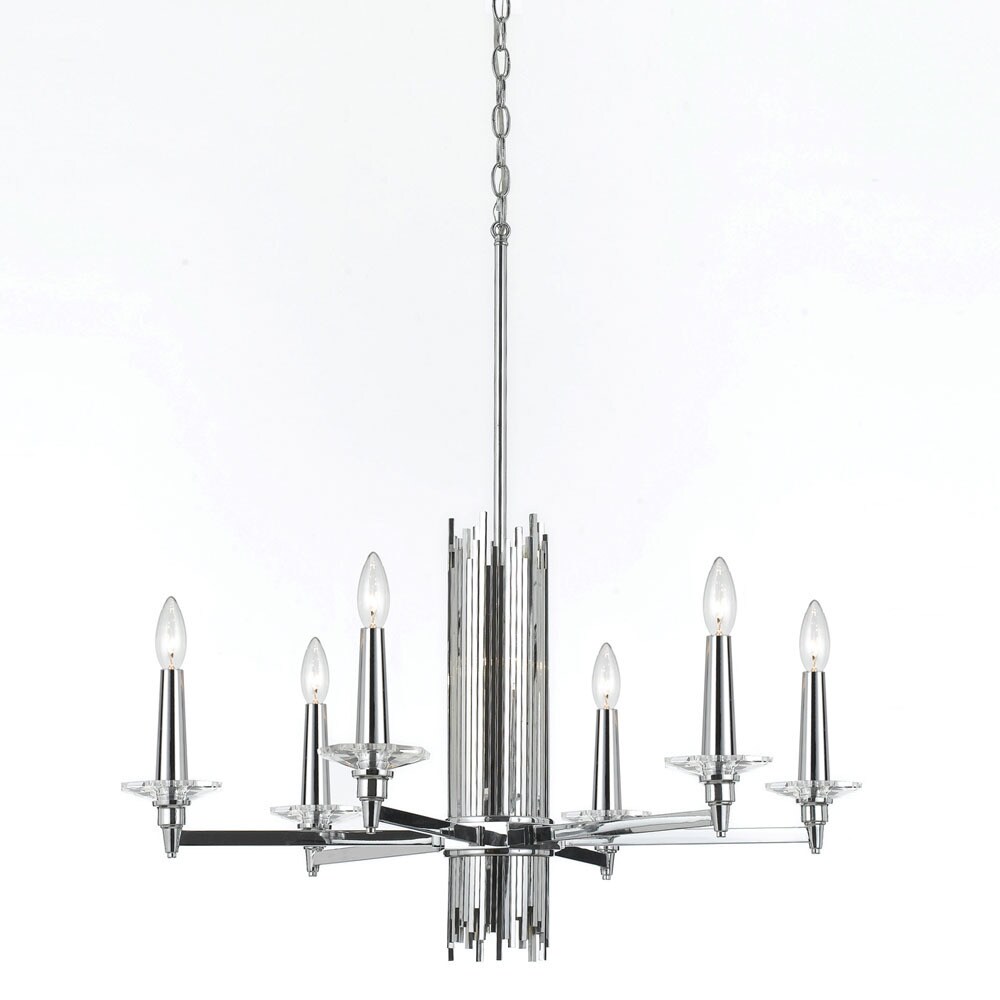AF Lighting 8213-6H 8213 Chandelier (Chrome) - Chandeliers For Bedrooms by Overstock.com