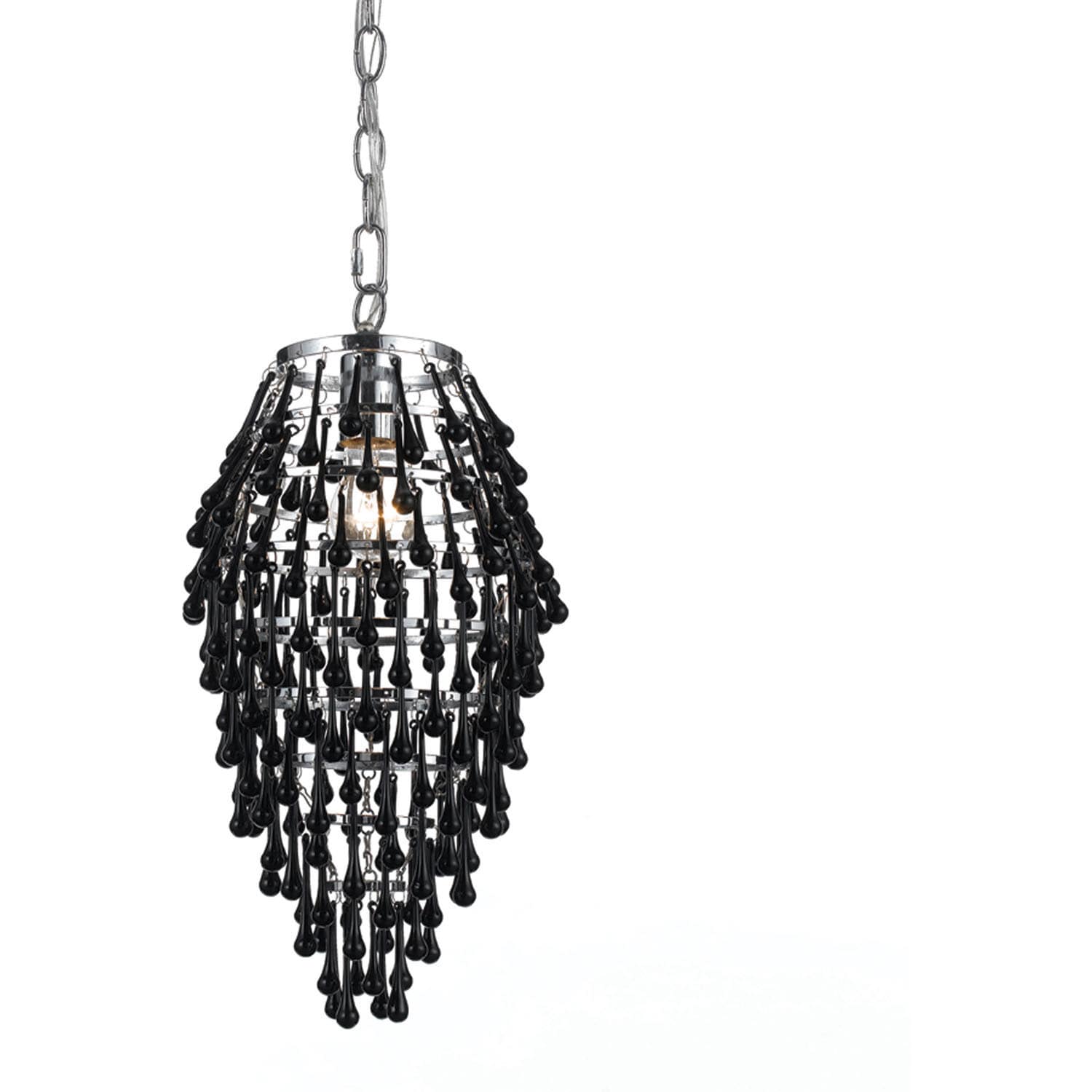 AF Lighting Black 8123-1H Crystal Teardrop Chandelier (Chrome) - Chandeliers For Bedrooms by Overstock.com